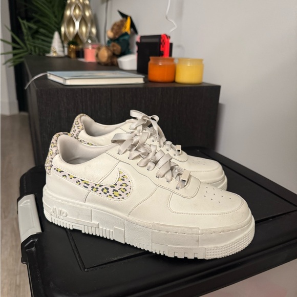 Nike Women's White Sneakers with Leopard Print Accent - Picture 2 of 4